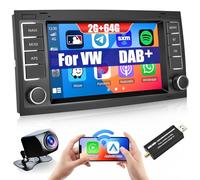 【2G+64G】 Hikity Autoradio Android 15 pour VW T5 Touareg 2004-2011 pour VW Transporter TS Multivan 2004-2009 Carplay sans Fil Android Auto 7'' Poste Radio avec GPS Bluetooth WiFi FM Caméra de Recul