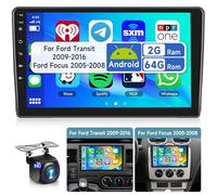 2G&64G Podofo 9" Autoradio pour Ford Transit 2009-2016/Ford Focus 2005-2008 avec Carplay Android Auto,Android 13,WiFi Navi,Bluetooth HiFi/RDS/Radio FM +AHD Caméra de recul/CANBUS