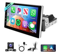 2G+64G Sans Fil Apple Carplay Android Autoradio 1 Din avec Android Auto GPS Navi WIFI 9 Pouces Écran Tactile Autoradio avec Mirror Link Bluetooth FM/RDS/DAB+/OBD/DVR Commande au Volant Caméra de Recul