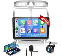 2G+64G Sans Fil Carplay Android 13 Autoradio 2 Din pour Peugeot 307/307CC/307SW 2002-2013 9 Pouces Autoradio avec Android Auto GPS Navi WiFi Mirror Link Bluetooth FM/RDS/EQ/DAB/OBD/SWC Caméra de Recul