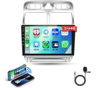 2G+64G sans Fil Carplay Android 13 Autoradio 2 Din pour Peugeot 307/307CC/307SW 9 Pouces Autoradio avec Android Auto GPS Navi WiFi Mirror Link Bluetooth FM/RDS/Dab/OBD/DVR/EQ/SWC Caméra de Recul