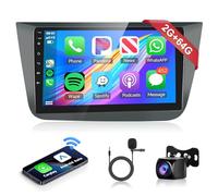 2G+64G sans Fil Carplay Android 13 Autoradio 2 Din pour Seat Altea 2004-2015 Toledo 2004-2009 9 Pouces Autoradio avec Android Auto GPS Navi WiFi Mirror Link Bluetooth FM/RDS/EQ/SWC Caméra de Recul