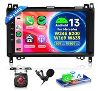 2G+64G sans Fil Carplay Android 13 Autoradio pour Mercedes Benz A/B/V Class B200 W245 W169 W639 Vito Viano W906 Sprinter 9 Pouces Autoradio Android Auto GPS Navi WiFi Bluetooth FM/RDS Caméra de Recul