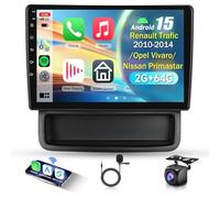 2G&64G VECHTEL 10.1" Autoradio pour Renault Trafic 2010-2014/ Opel Vivaro/Nissan Primastar avec Carplay Android Auto,Android 15,Bluetooth FM/RDS Radio,Mirror Link,Navi Wi-FI/caméra de recul AHD