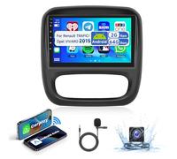 2G+64G Wireless Carplay 9''Android Autoradio 2 Din pour Renault TRAFIC/Opel VIVARO 2015 Android Auto avec écran HiFi Bluetooth RDS/FM Radio +AHD Caméra de recul+CANBUS