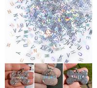 2g/paquet Décoration d'ongles à paillettes laser brillantes avec 26 lettres de l'alphabet anglais, pendentif de bijoux et fournitures artisanales N°1,N°2,N ° 3,Numéro 4,N ° 5,Numéro 6,N ° 7,N ° 8,N ° 