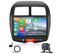 2GB 64GB Autoradio Android pour Mitsubishi ASX (2010-2016)/Peugeot 4008 (2012)/Citroen C4 (2007-2013) Radio Carplay Android Auto, Radio Voiture Mirror Link 10,1 Pouces Écran Tactile GPS WiFi FM RDS