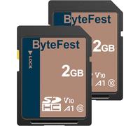 2GB SD Card 2 GB Pack of 2 SDHC Memory Card Class 10, A1, U1, V10