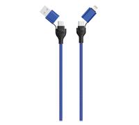 2GO Câble de données 4 en 1 USB/Type C Bleu 120 cm