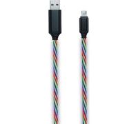 2GO Acoustics Câble micro USB LED tricolore – 100 cm – fiche en aluminium
