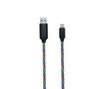 2GO Câble de données et de Charge Tricolor - avec éclairage LED Tricolore - 100 cm - Fiche en Aluminium - pour appareils Apple avec connecteur Lightning - 797147