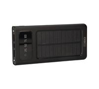2GO Acoustics Powerbank solaire 10000 mAh – Lampe LED – Charge 3 appareils – Aluminium noir