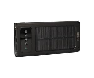 2GO Powerbank Batterie Solaire avec Lampe de Poche LED Noir 10000 mAh