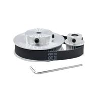 2GT 2M 80Teeth 30T GT2 30 dents 80T Ensemble de poulie de distribution Largeur de courroie 6/10 mm Alésage 5 ~ 12 mm 1:2,66 Roue synchronisée (2GT-200-6 mm, 30T6-80T12)