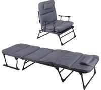 2in1 chaise longue / fauteuil pliable - ca. 181x59x32/90 cm - Chaise de camping chaise longue