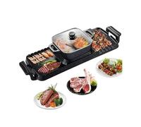 2in1 Électrique BARBECUE Pan Grill Hot Pot 2400W Multifonction Maison Portable Sans Fumée Antiadhésive Détachable Hot Pot Barbecue Plaque Pour le bricolage