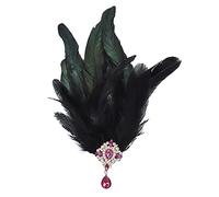 2in1 Femmes Feather Rimestones Hair Hoop & Hairpin Halloween Cosplay Hairband Medieval Shape Bands Pour Femmes Signestones Forme Decorative Migne Multiple Color Banquet Halloween Cosplay Access
