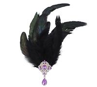 2in1 Femmes Feather Rimestones Hair Hoop & Hairpin Halloween Cosplay Hairband Medieval Shape Bands Pour Femmes Signestones Forme Decorative Migne Multiple Color Banquet Halloween Cosplay Access