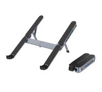 2in1 Foldable Laptop Stand & USB C Hub Adjustable Holder Multi Port USB C Docking Station for 10-17 Inch Laptops