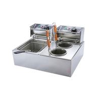 2in1 four combiné 12L cuiseur à pâtes friteuse électrique commerciale Air profond Double réservoirs français frites fabricant Chauffage Rapide