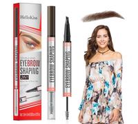 2in1 Gel Sourcils Crayon brow lift kit sourcil gel transparent fixateur feutre sourcil microblading crayon sourcils waterproof Coloration Double Extrémité(Marron foncé）