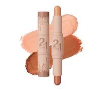 2in1 Highlights and Contour Sticks, Highlight & Contour Bronzer Contour Stick, cool tone contour Long Lasting & Waterproof Contour Sticks Kit For Light Skin Face Makeup (Ivory + Dark coffee)