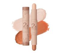 2in1 Highlights and Contour Sticks, Highlight & Contour Bronzer Contour Stick, cool tone contour Long Lasting & Waterproof Contour Sticks Kit For Light Skin Face Makeup (Light lvory + Light coffee)