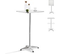 2in1 Table haute Järpen 75 / 115 cm réglable en hauteur Table de bar carrée pliable Table de bistrot indoor outdoor Châssis aluminium argenté