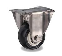 2inches Casters Wheels with 304 Stainless Steel Frame Tread Mute No for Humid Environment Industrial Casters 2Pcs Casters(Flat Fixed Direction,2 inch)