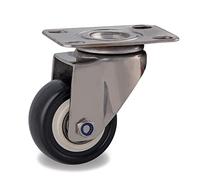 2inches Casters Wheels with 304 Stainless Steel Frame Tread Mute No for Humid Environment Industrial Casters 2Pcs Casters(Flat Universal,1.5 inch)