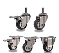 2inches Casters Wheels with 304 Stainless Steel Frame Tread Mute,No Industrial Casters 1Pcs Casters(M10 No Brake,2 inch)