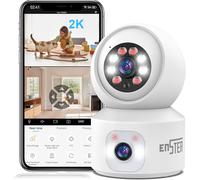 2K 360° Indoor WiFi Surveillance Camera,Dual Lens,PTZ,Colour Night Vision,Onvif,Human Detection and AI Auto Tracking,Siren,Two-Way Audio for Baby/Pets