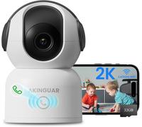 2K(3MP) 360° Pan&Tilt IP Camera,Night Vision,Two-Way Audio,AI Human Detection,Motion Tracking,with 32GB Memory Card