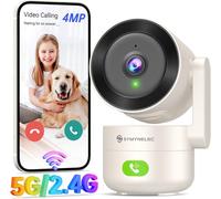 2K 4MP 5GHz/2.4GHz WiFi Indoor Surveillance Camera,360° Security Camera with AI Human Detection,Night Vision,Two-Way Audio for Baby/Animals,Compatible with Alexa