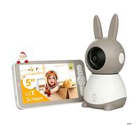 2K/5"" Babyphone Caméra Bébé PTZ 360° Vidéo Connecté Smartphone Visiophone avec Alertes Vision Nocturne et Suivi Automatique