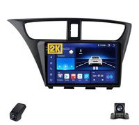 2K Autoradio pour Honda Civic 9 FK FB 2012-2017 Écran Tactile QLED Android Autoradio 9-inch/CarPlay sans Fil/Android Auto/WiFi/Radio FM AM RDS/GPS/Bluetooth/Caméra de Recul/ADAS DVR(M700S 2K)