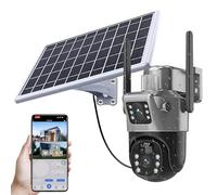 2K Camera Solaire Exterieur, 2,4GHz 360° Camera Surveillance Exterieure sans Fil Batterie Camera Exterieur Solaire avec Panneau Solaire IP66 Alerte Instantanée PIR, Sirène, Vision Nocturne (WIFI)