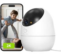 2k Indoor Security Camera, 360° Panorama, Night Vision, Wi-Fi Surveillance Camera For Baby/Dogs/Cats, Auto Human Motion Detection And Tracking (D210 3mp)