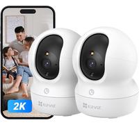 2k Indoor Wifi Surveillance Camera, Baby Camera Wifi 2.4ghz Pan/Tilt 360°, Intelligent Night Vision, Auto Tracking, Two-Way Audio, Sleep Mode, Alexa, Cp1 Pro 2k 2 Pack