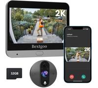 2K Judas de Porte Camera Surveillance avec Carte 32 Go,Visiophone Connecté Interphone Vidéo,Judas Numerique Écran Batterie
