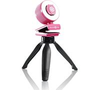 2K Ultra Résolution Funny Webcam Rose Certification CE et ROHS LED Ring Light Couverture de confidentialité réglable Trépied PC Webcam avec Microphone