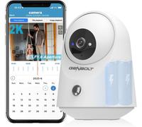 2k Wifi Wireless Indoor Home Security Camera, Pan Tilt Pet Surveillance Camera With 4800mah Battery, Ip Cameras Cctv Nanny Dog Cam Baby Monitor