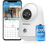 2K Wireless Indoor WiFi Surveillance Camera,Pan/Tilt Camera Indoor Animals 5000 mAh,Wireless Indoor Camera,PIR Human Detection,for Baby/Pets/Home Security