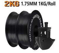 2KG GEEETECH Filament d'imprimante 3D Ordinaire PLA Noir 1.75mm 1KG Consumables