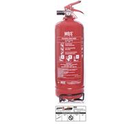 2kg MBS FIRE Abc Poudre Pression Permanente Extincteur En 3 Incl. Kfz Support Et