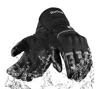 2KP CE Gants de Moto Hiver, Gants de Moto Imperméables pour Hommes et Femmes, Protection Legère et Chaude, Gants de Motard à Écran Tactile Avec Protection Rigide Des Articulations pour VTT, BMX