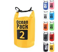 2L Sac étanche Polyvalent, 2L/5L/10L/15L/20L/30L Jaune Waterproof Dry Bag avec Longue Bandoulière Réglable Sac à Dos Confort Imperméable pour Bateau/Kayak/Pêche/Rafting/Natation/Camping/Snowboard