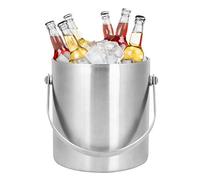 2L Seau à Glace Double Paroi Baril de Glace Récipient à Glace Haute Capacité Seau à Champagne Isolé Seau à Glaçons avec Couvercle Porte-Glace pour Home Bar Party KTV Commercial Chilling Beer