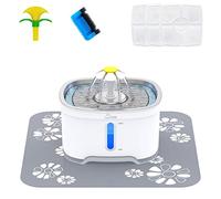 2L Silencieuse Fontaine à Eau pour Chats avec LED Fenêtre de Niveau d'eau et Filtre à Charbon Actif -4 Jouets