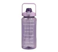 2L Sport Gouravec Paille et Temps Motivation, GourMotivation 2 litres, 2000 ML Bouteille d'eau avec Poignée, pour Sports, Fitness, Gym,Voyage